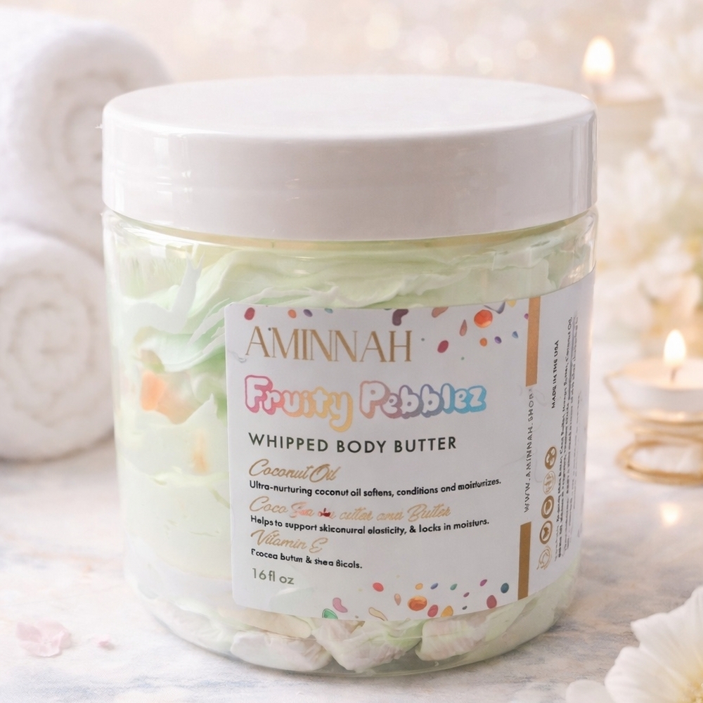 Aminnah Fruity Pebblez Whipped Body Butter – 16 oz 🧴✨